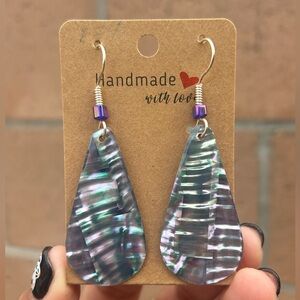 Handmade Iridescent Teardrop Earrings